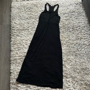 black racer back maxi dress